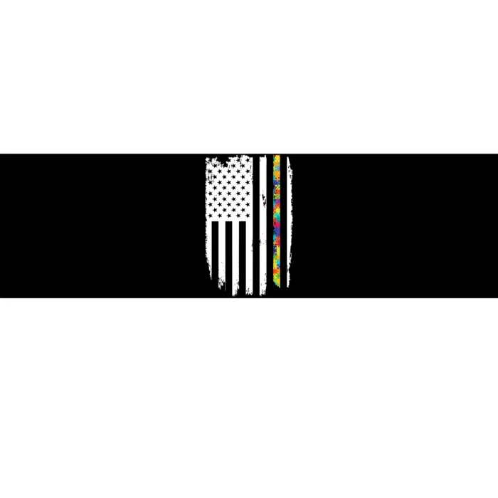 Distress Thin Puzzle Line Autism Awareness Tribute Flag Bumper Sticker