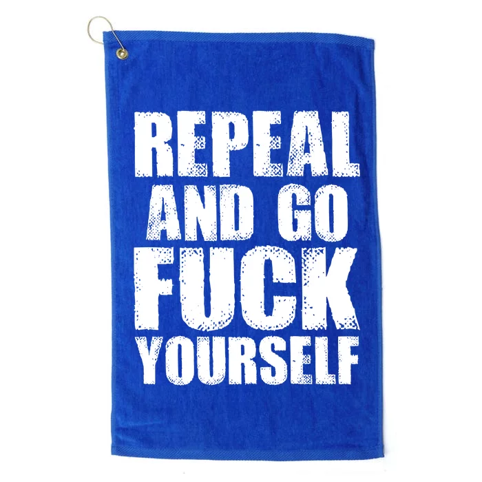 Distressed - Repeal And Go F Yourself Bold Text Platinum Collection Golf Towel