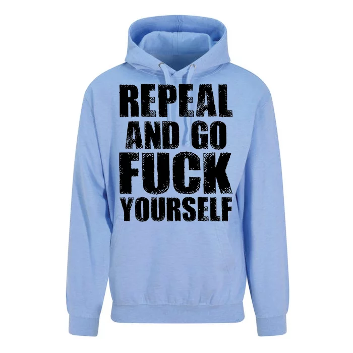 Distressed - Repeal And Go F Yourself Bold Text Unisex Surf Hoodie