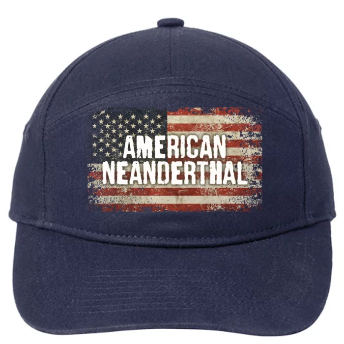 Distressed American Neanderthal 7-Panel Snapback Hat