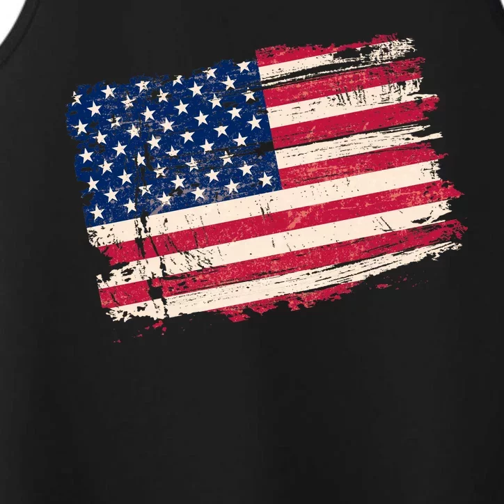 Distressed American US Flag Performance Tank