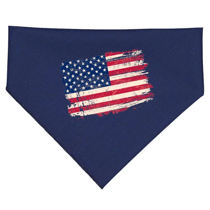 Distressed American US Flag USA-Made Doggie Bandana