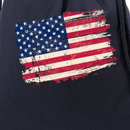 Distressed American US Flag Drawstring Bag