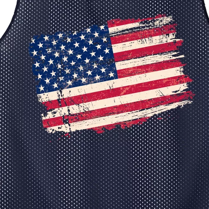 Distressed American US Flag Mesh Reversible Basketball Jersey Tank