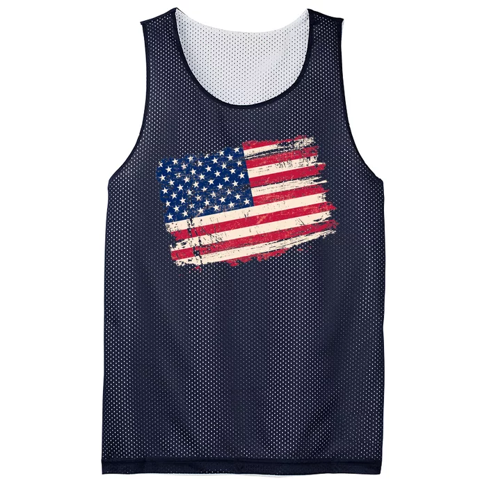 Distressed American US Flag Mesh Reversible Basketball Jersey Tank