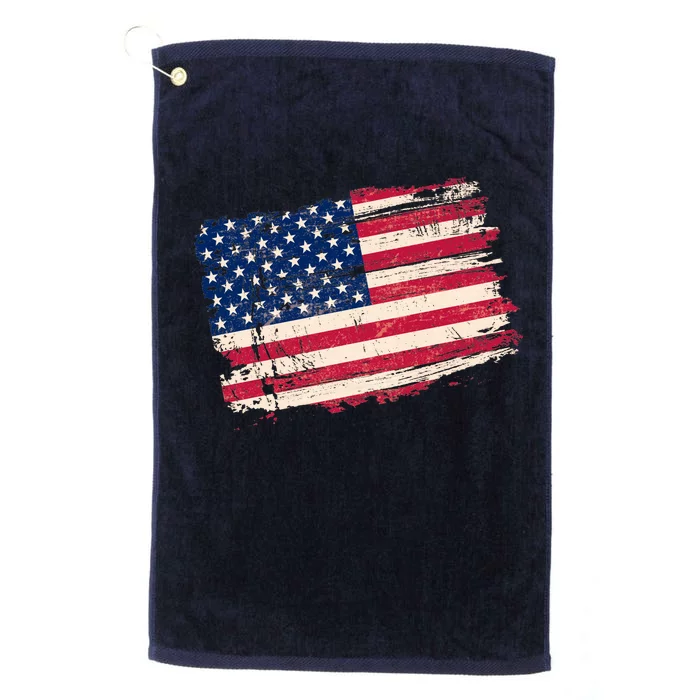 Distressed American US Flag Platinum Collection Golf Towel