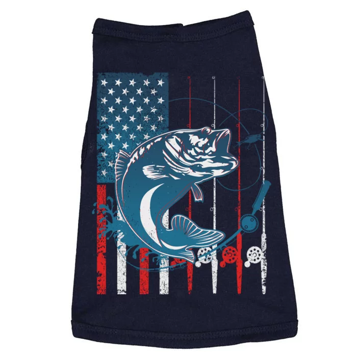 Distressed American USA Flag Bass Fishing Doggie Tank