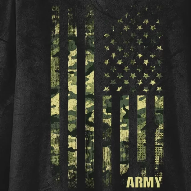 Distressed Army USA Flag Hooded Wearable Blanket