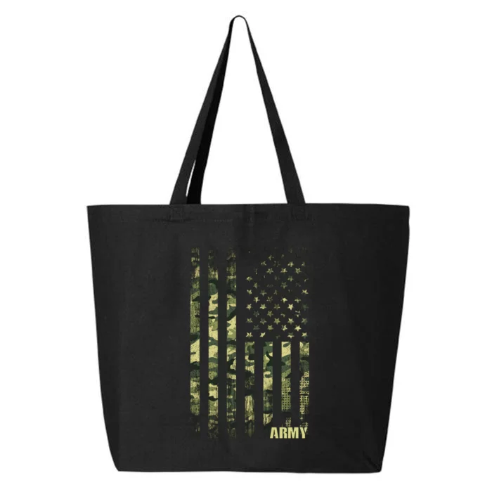 Distressed Army USA Flag 25L Jumbo Tote