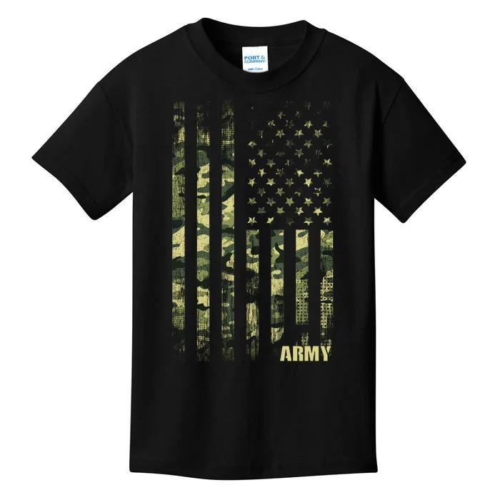 Distressed Army USA Flag Kids T-Shirt