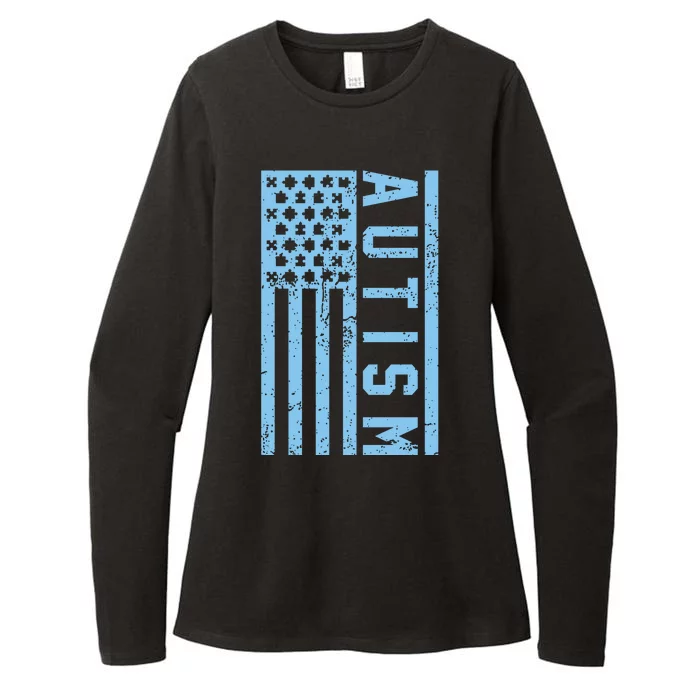 Distressed Autism Flag Womens CVC Long Sleeve Shirt