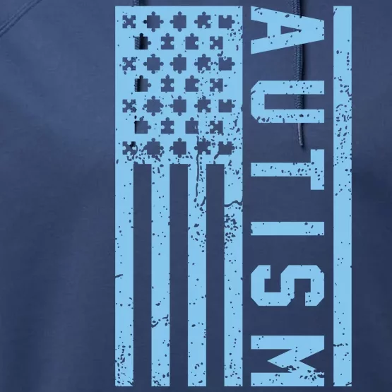 Distressed Autism Flag Performance Fleece Hoodie