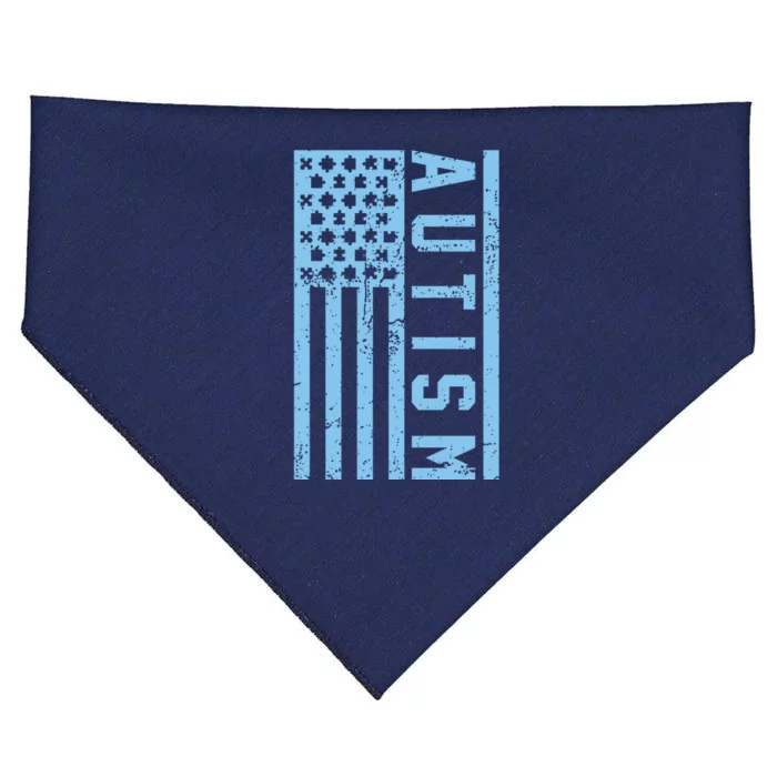 Distressed Autism Flag USA-Made Doggie Bandana