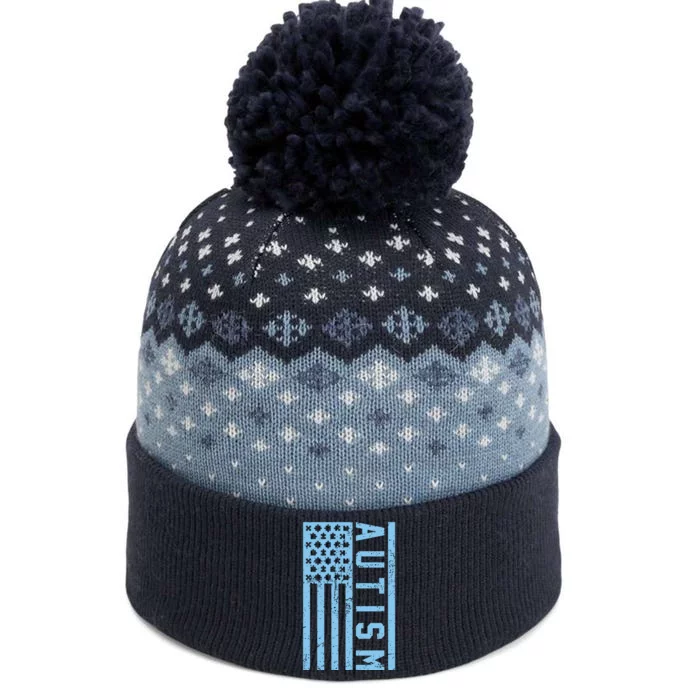 Distressed Autism Flag The Baniff Cuffed Pom Beanie