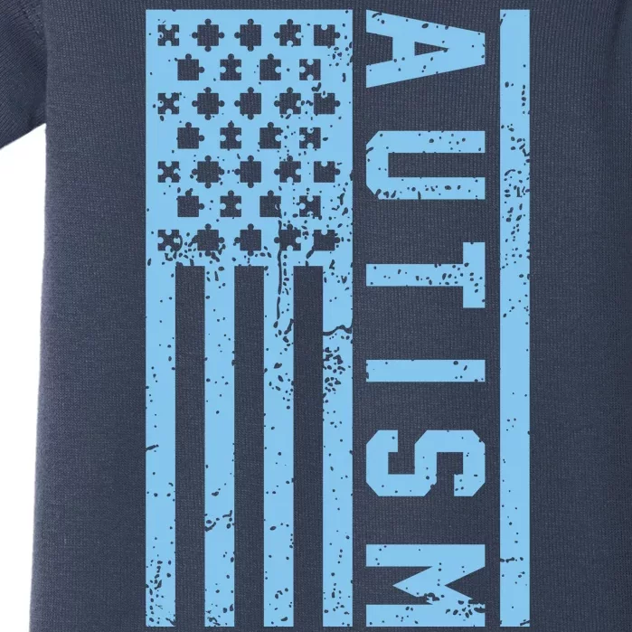 Distressed Autism Flag Baby Bodysuit