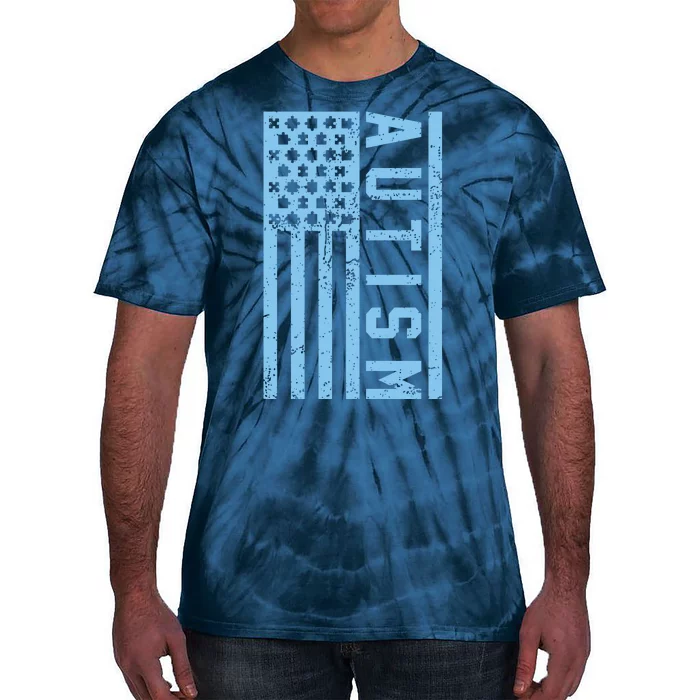 Distressed Autism Flag Tie-Dye T-Shirt