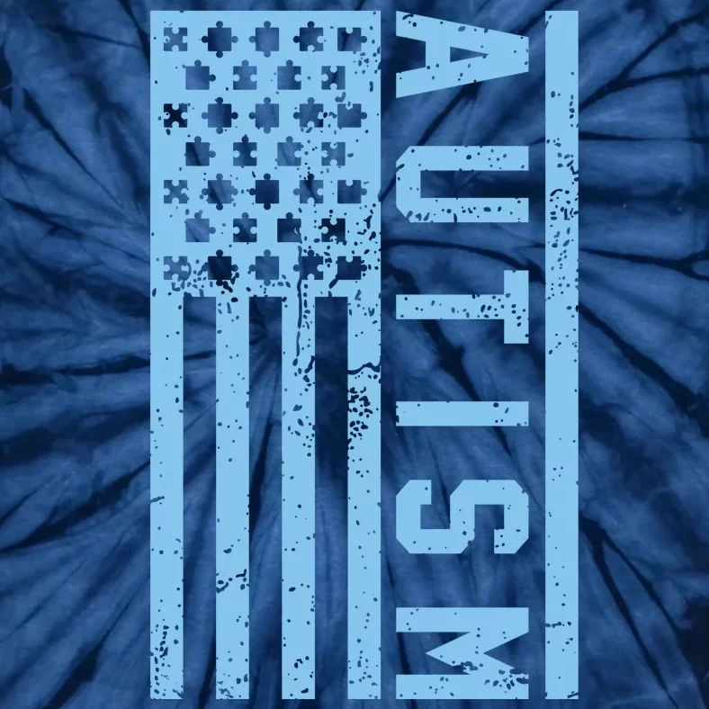 Distressed Autism Flag Tie-Dye T-Shirt