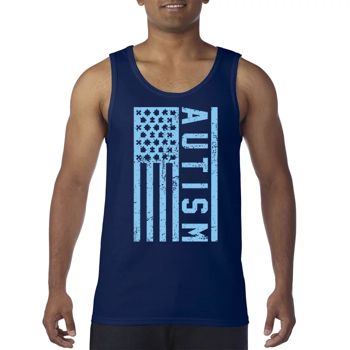 Distressed Autism Flag Tank Top