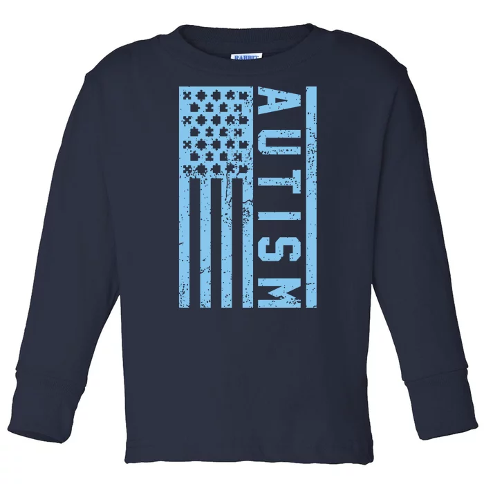 Distressed Autism Flag Toddler Long Sleeve Shirt