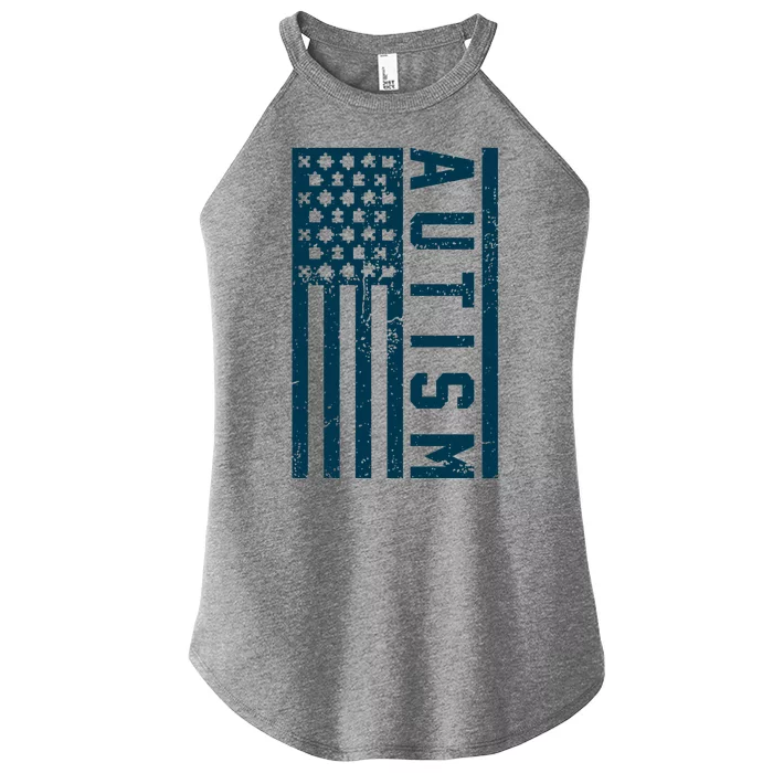 Distressed Autism Flag Women’s Perfect Tri Rocker Tank