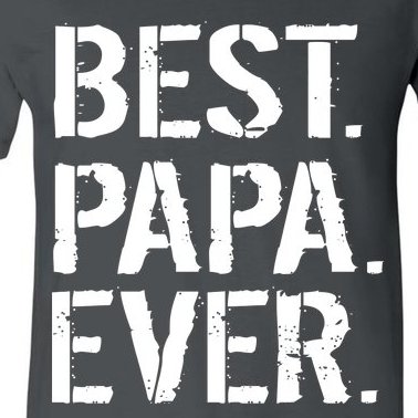 Distressed Best Papa Ever Father's Day V-Neck T-Shirt