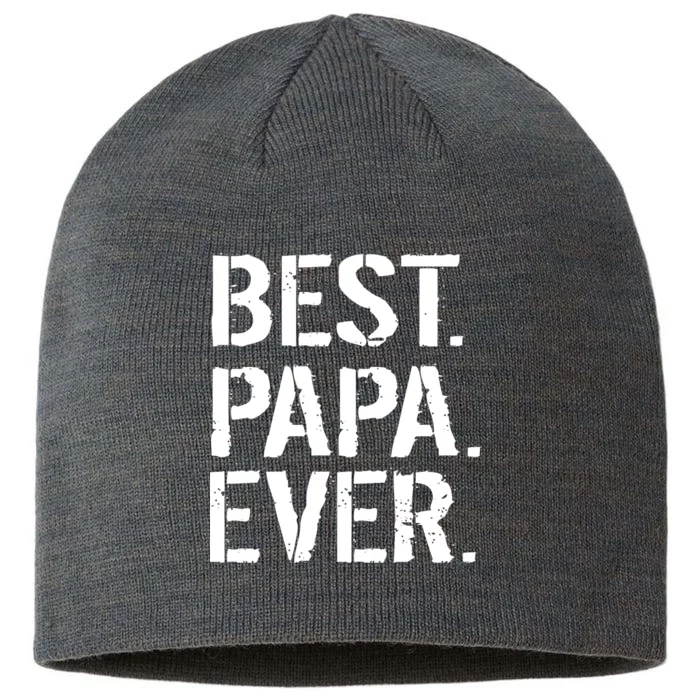 Distressed Best Papa Ever Father's Day 8 1/2in Sustainable Knit Beanie