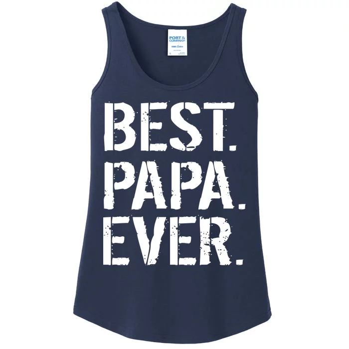 Distressed Best Papa Ever Father's Day Ladies Essential Tank