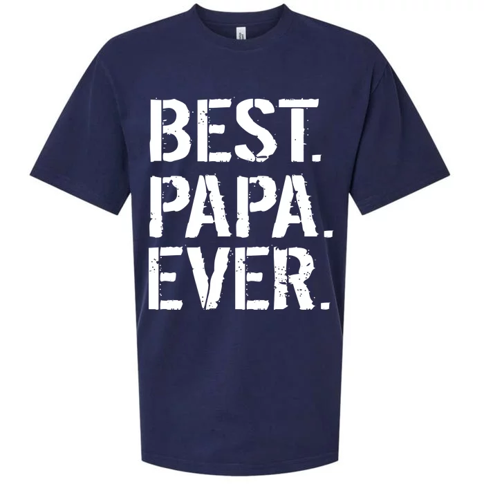 Distressed Best Papa Ever Father's Day Sueded Cloud Jersey T-Shirt