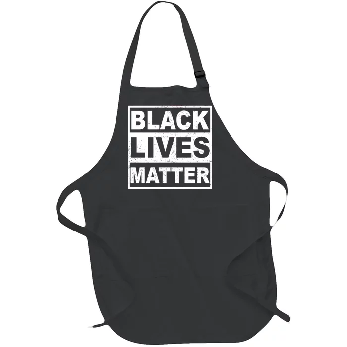 Distressed Black Lives Matter Logo Full-Length Apron With Pocket