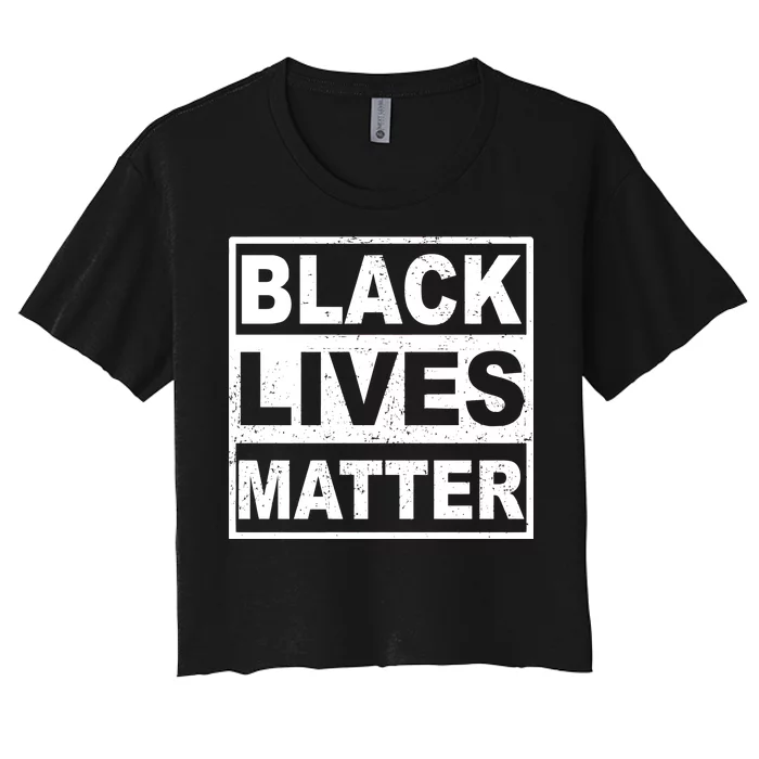 Distressed Black Lives Matter Logo Women's Crop Top Tee