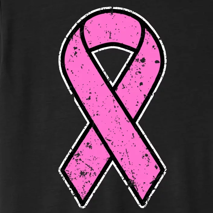 Distressed Breast Cancer Awareness Pink Ribbon ChromaSoft Performance T-Shirt