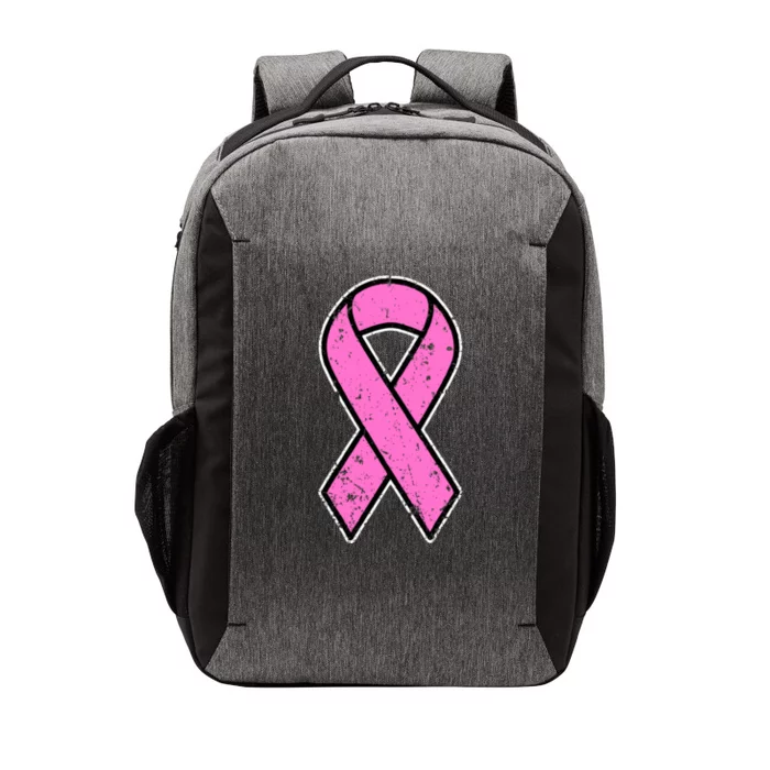 Distressed Breast Cancer Awareness Pink Ribbon Vector Backpack