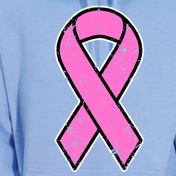 Distressed Breast Cancer Awareness Pink Ribbon Unisex Surf Hoodie