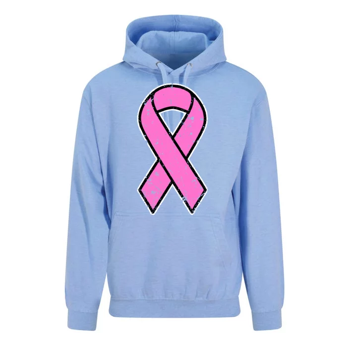 Distressed Breast Cancer Awareness Pink Ribbon Unisex Surf Hoodie