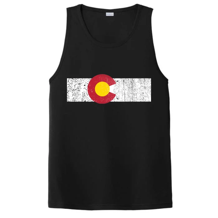 Distressed Colorado State Flag Denver Co Patriotic Performance Tank