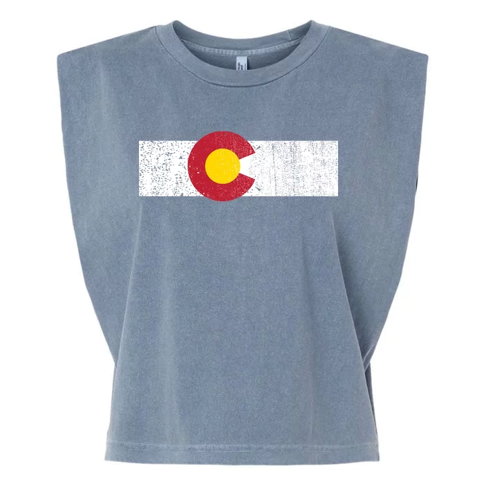 Distressed Colorado State Flag Denver Co Patriotic Garment-Dyed Women's Muscle Tee