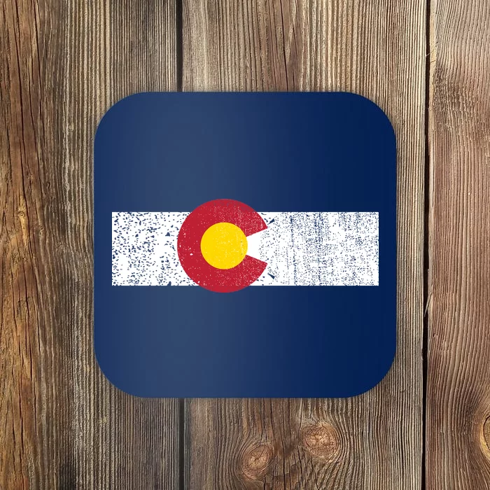 Distressed Colorado State Flag Denver Co Patriotic Coaster