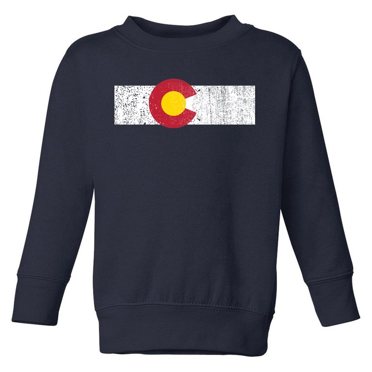 Distressed Colorado State Flag Denver Co Patriotic Toddler Sweatshirt