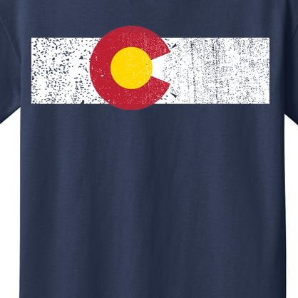 Distressed Colorado State Flag Denver Co Patriotic Kids T-Shirt