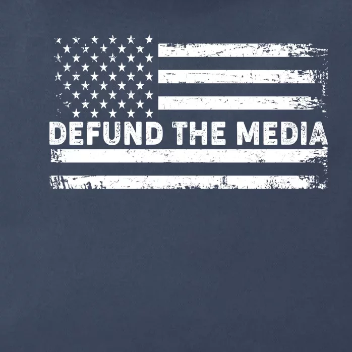 Distressed Defund The Media American Flag Zip Tote Bag