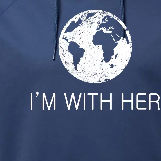 Distressed Earth Day I'm With Her Science March Performance Fleece Hoodie