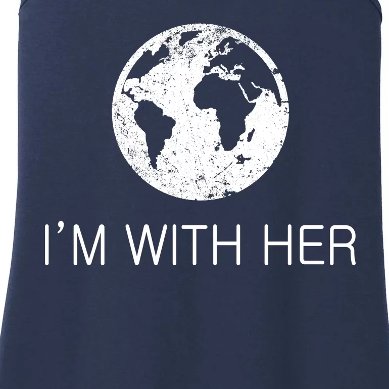 Distressed Earth Day I'm With Her Science March Ladies Essential Tank