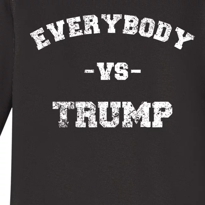 Distressed Everybody VS Trump Baby Long Sleeve Bodysuit