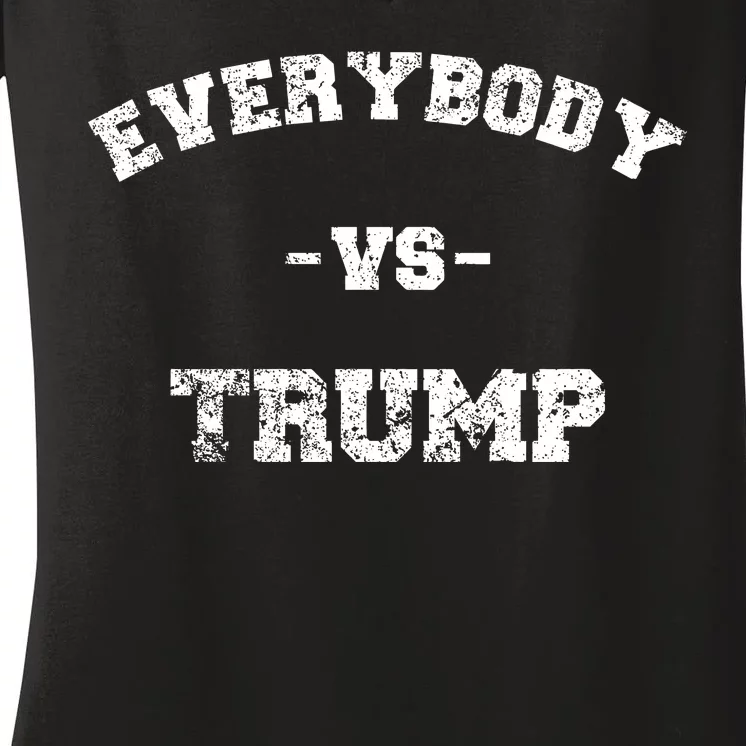 Distressed Everybody VS Trump Women's V-Neck T-Shirt