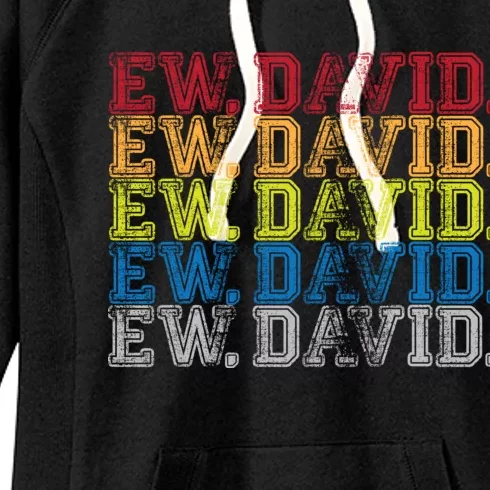 Distressed Ew, David Women's Fleece Hoodie