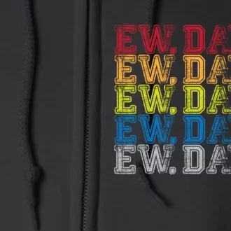 Distressed Ew, David Full Zip Hoodie