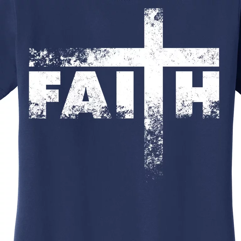 Distressed Faith Cross Women's T-Shirt