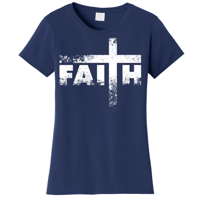 Distressed Faith Cross Women's T-Shirt