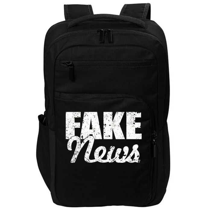 Distressed Fake News Logo Impact Tech Backpack