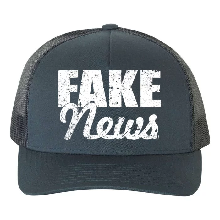 Distressed Fake News Logo Yupoong Adult 5-Panel Trucker Hat